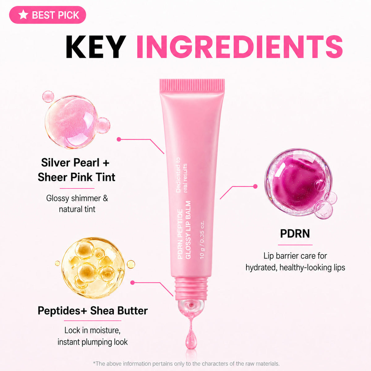 PDRN Peptide Glossy Lip Balm ingredients