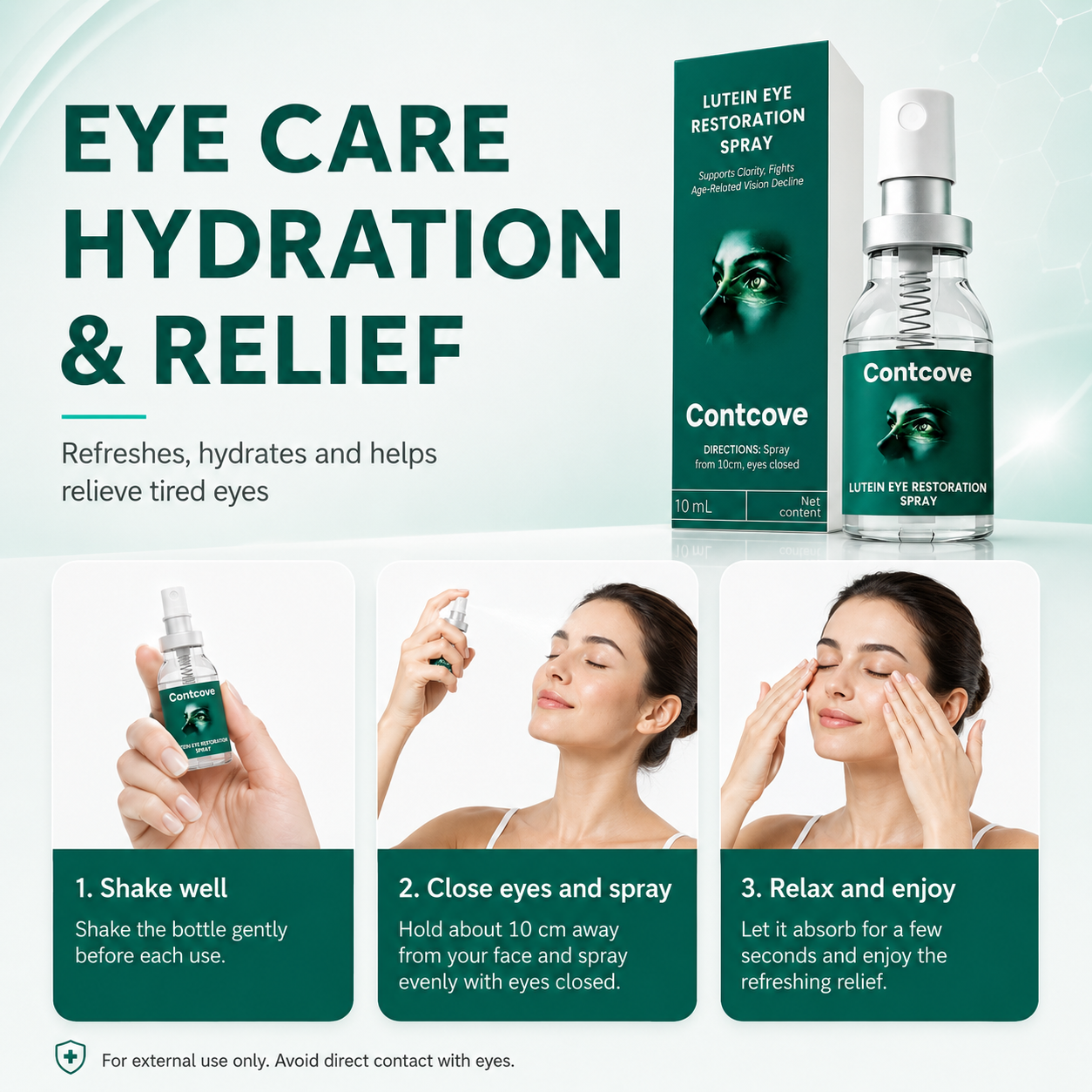 How to use Contcove eye care spray