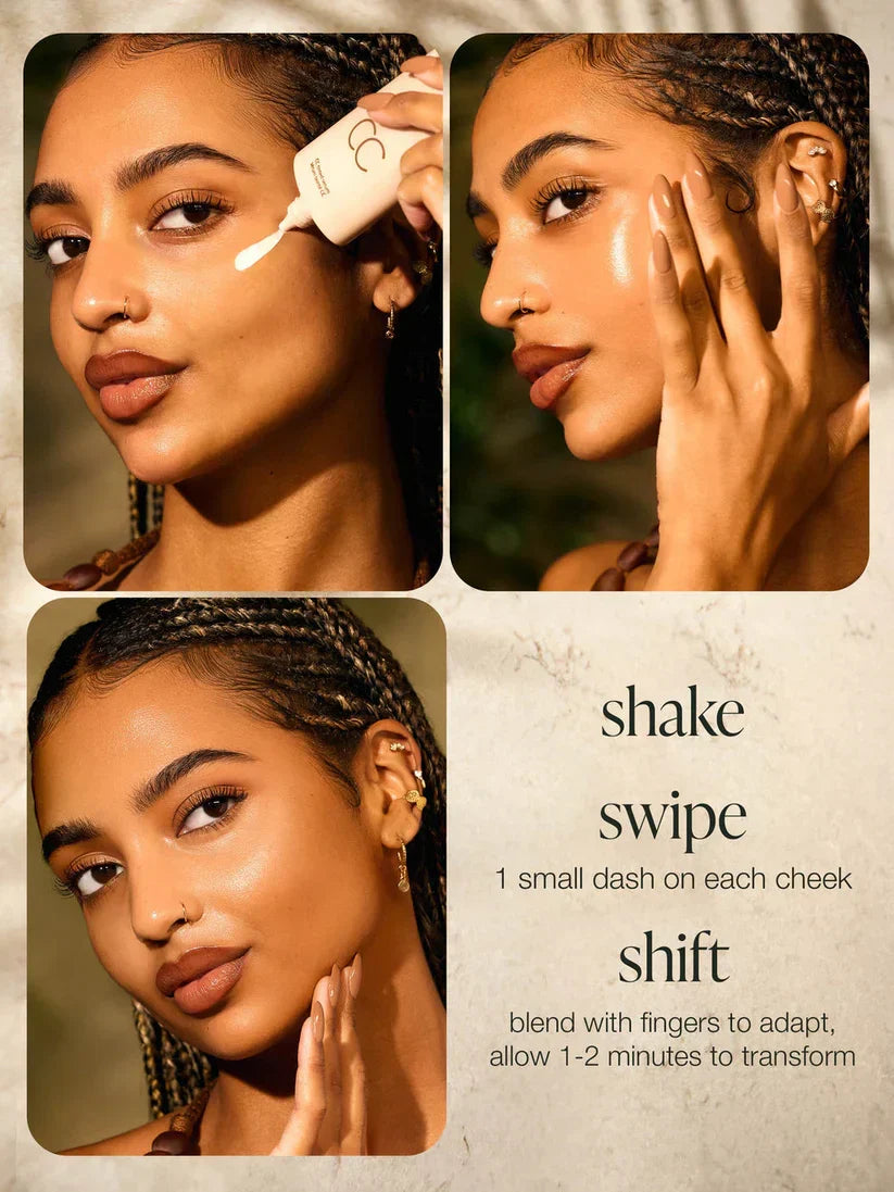 CC Color-Correcting Tinted Serum – Lightweight, Shade-Adaptive Coverage with 24H Hydration & 16H Waterproof Wear